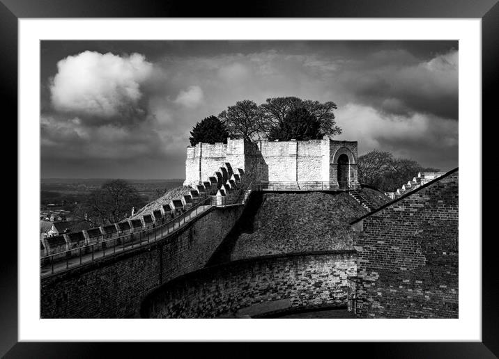 Lincoln Castle Black And White Framed Mounted Print by Steve Smith
