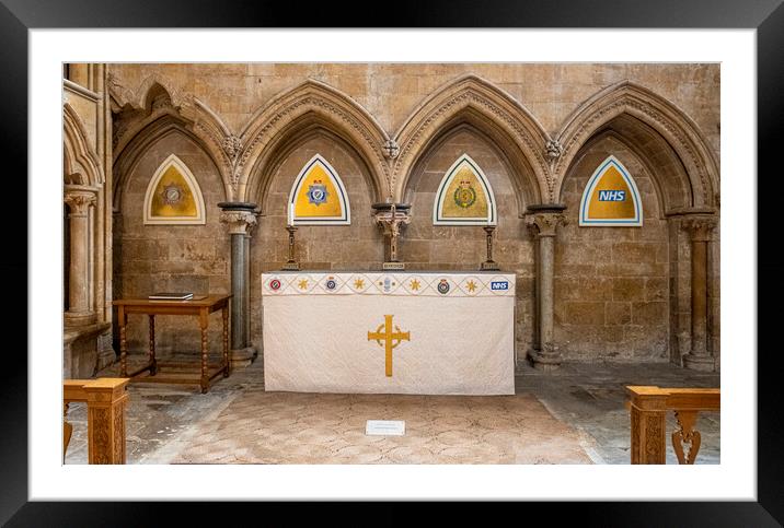 Emergency Services Nave Lincoln Cathedral Framed Mounted Print by Steve Smith