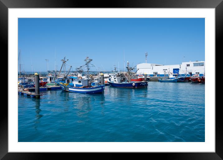 Los Cristianos Harbour: A Vibrant Seaside Haven. Framed Mounted Print by Steve Smith