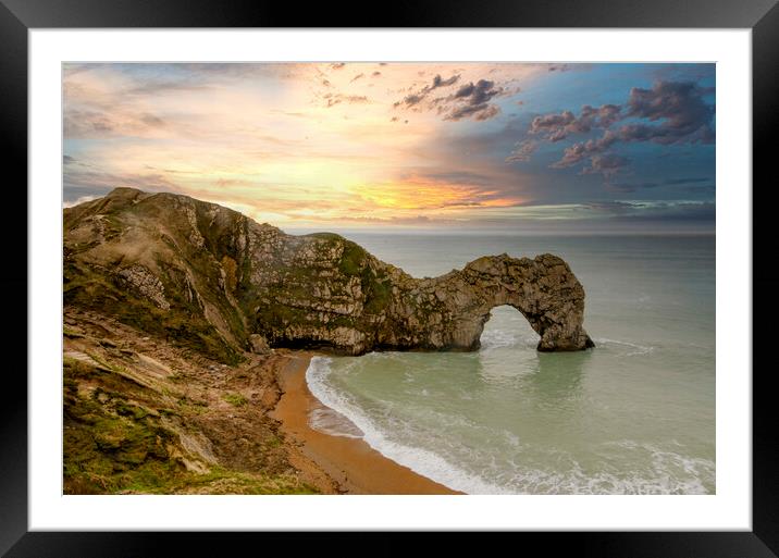 Durdle Door: Iconic Natural Wonder. Framed Mounted Print by Steve Smith