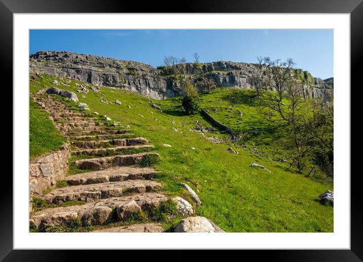 Malham Cove: Natural Limestone Masterpiece Framed Mounted Print by Steve Smith