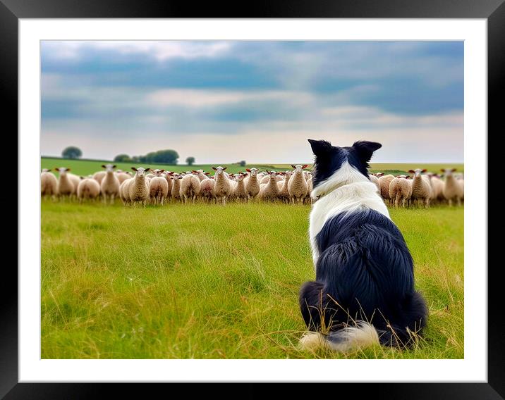 The Working Border Collie Framed Mounted Print by Steve Smith