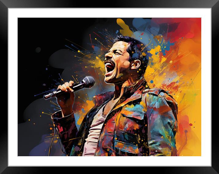 Freddie Mercury Framed Mounted Print by Steve Smith