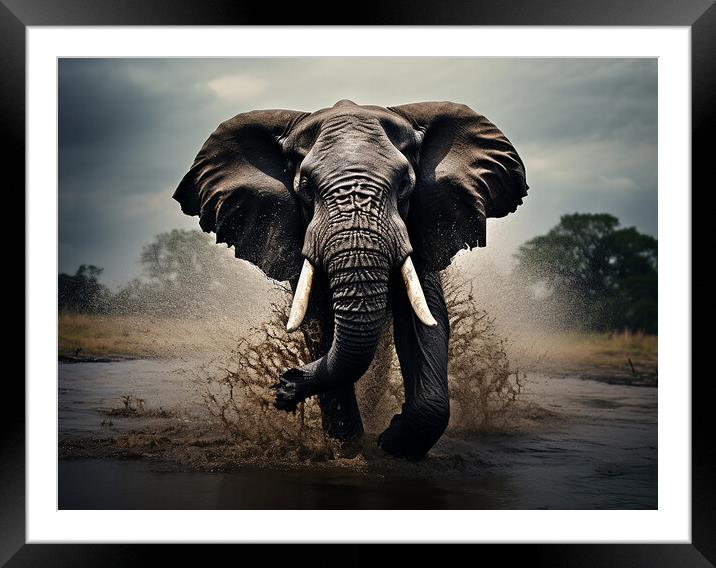 Bull Elephant Framed Mounted Print by Steve Smith