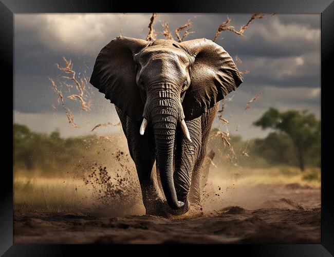 African Bull Elephant Framed Print by Steve Smith