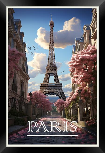 Paris Travel Poster Framed Print by Steve Smith