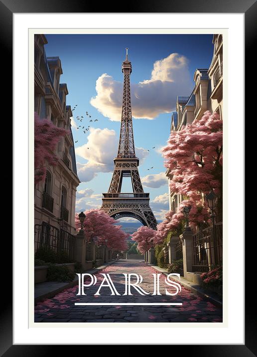 Paris Travel Poster Framed Mounted Print by Steve Smith