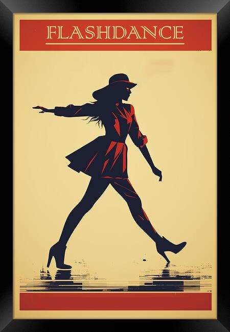 Flashdance Retro Art Poster Framed Print by Steve Smith