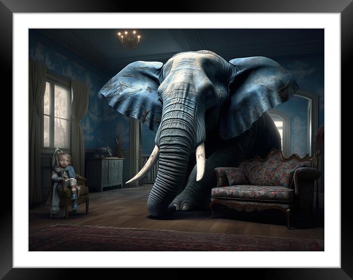 Elephant In The Room Framed Mounted Print by Steve Smith