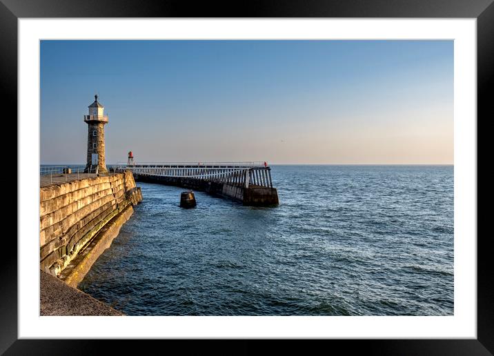 East Pier Whitby Framed Mounted Print by Steve Smith
