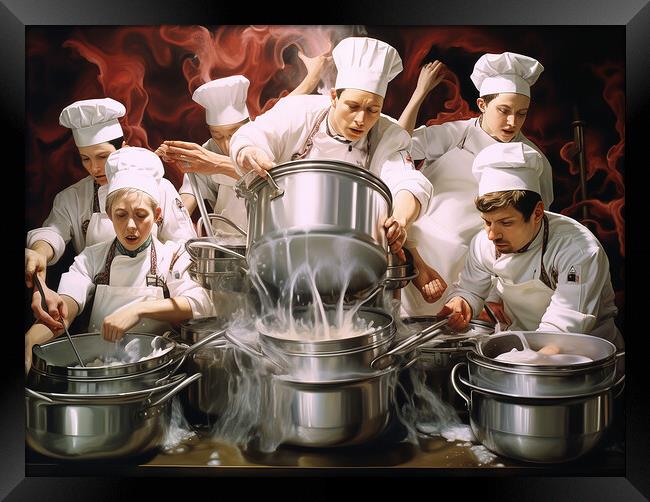 Too Many Cooks Spoil The Broth Framed Print by Steve Smith
