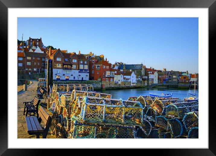 Whitby Lobster Pots Framed Mounted Print by Steve Smith