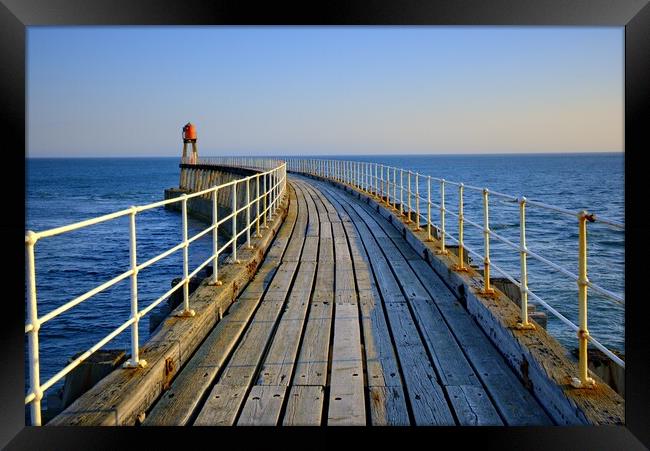 Whitby East Pier Framed Print by Steve Smith