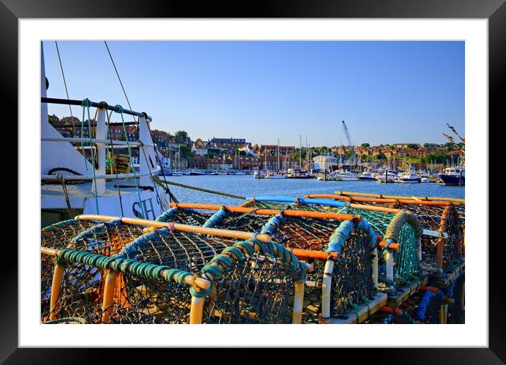 Whitby Lobster Pots Framed Mounted Print by Steve Smith