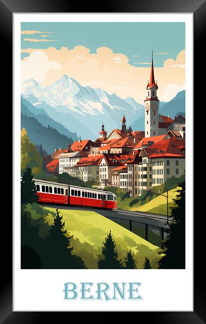 Berne Travel Poster Framed Print by Steve Smith