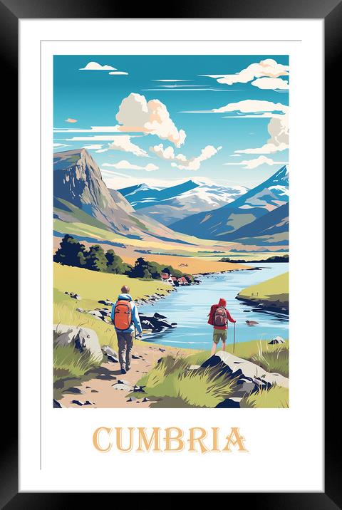 Cumbria Travel Poster Framed Mounted Print by Steve Smith