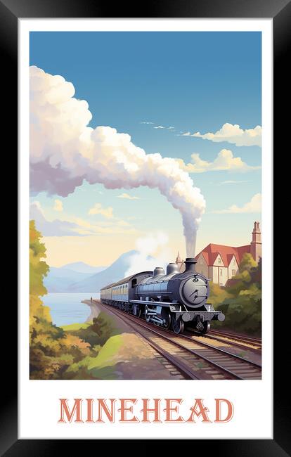 Minehead Railway Somerset Travel Poster Framed Print by Steve Smith