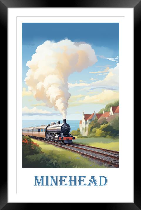 Minehead Railway Somerset Travel Poster Framed Mounted Print by Steve Smith