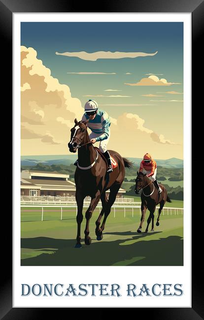 Doncaster Races Travel Poster Framed Print by Steve Smith