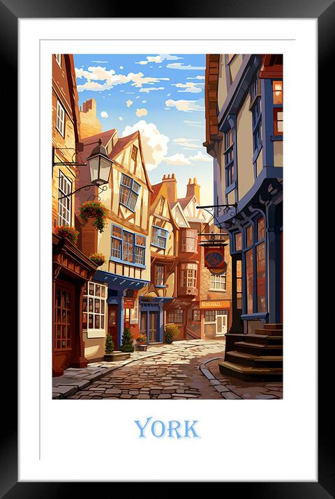 York Travel Poster Framed Mounted Print by Steve Smith