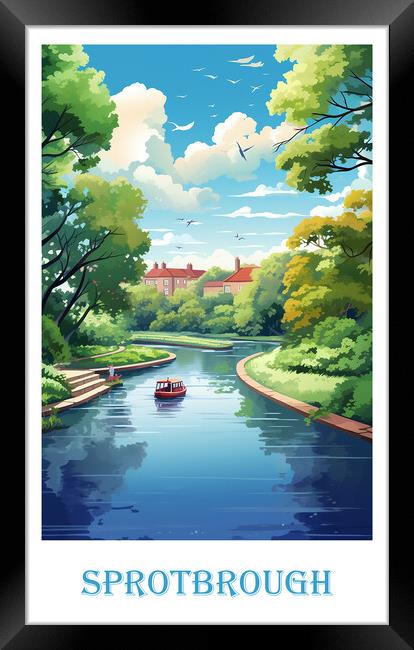Sprotbrough Canal Travel Poster Framed Print by Steve Smith