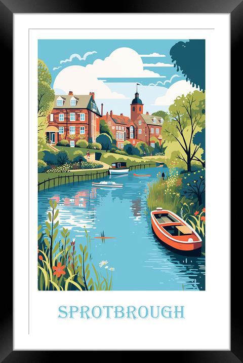 Sprotbrough Canal Travel Poster Framed Mounted Print by Steve Smith
