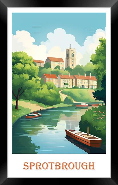 Sprotbrough Canal Travel Poster Framed Print by Steve Smith