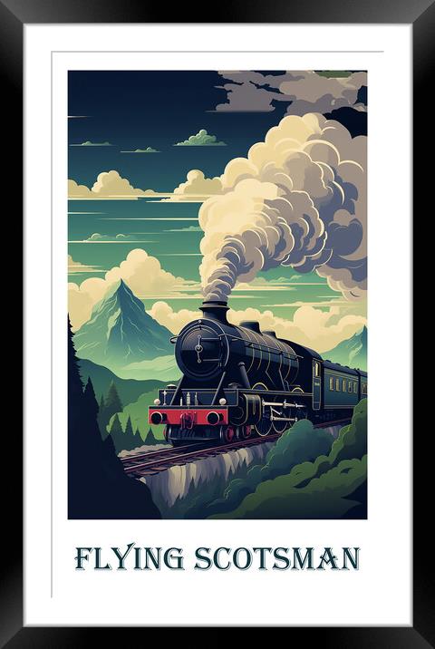 The Flying Scotsman Travel Poster Framed Mounted Print by Steve Smith