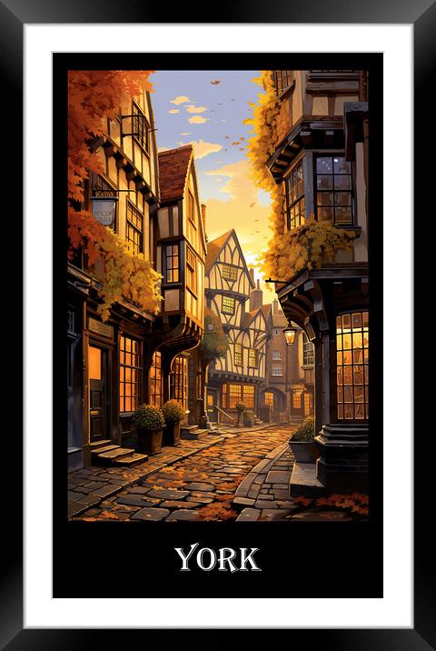 York Travel Poster Framed Mounted Print by Steve Smith