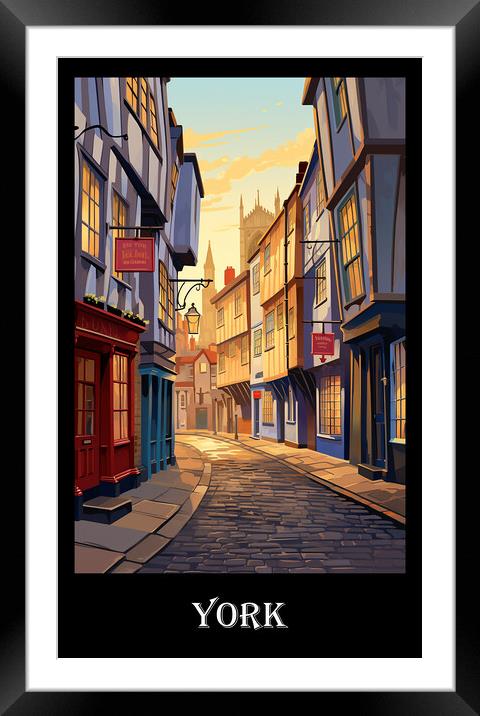 York Travel Poster Framed Mounted Print by Steve Smith