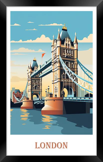 London Travel Poster Framed Print by Steve Smith