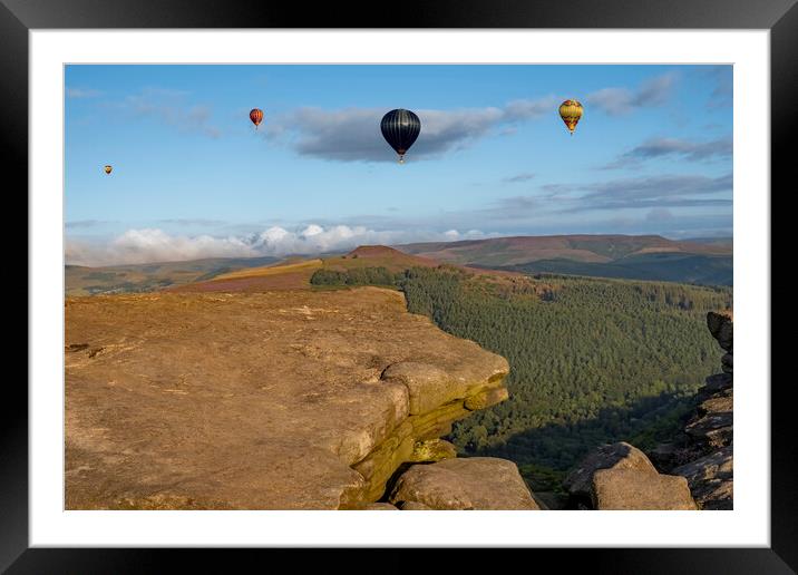 Peak District Hot Air Balloons Framed Mounted Print by Steve Smith