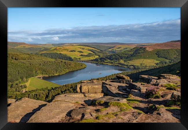 Ladybower From Bamford Edge Framed Print by Steve Smith