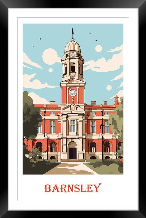 Barnsley Travel Poster Framed Mounted Print by Steve Smith