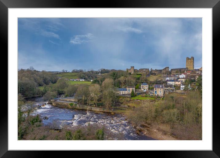 River Swale And Richmond Castle Framed Mounted Print by Steve Smith