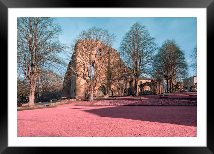 Knaresborough Castle Infrared Framed Mounted Print by Steve Smith