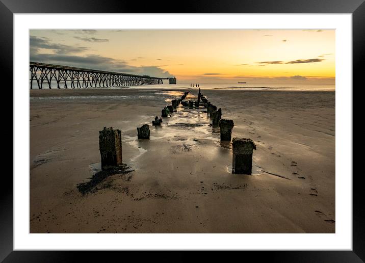 Steetley Pier Sunrise Hartlepool Framed Mounted Print by Steve Smith