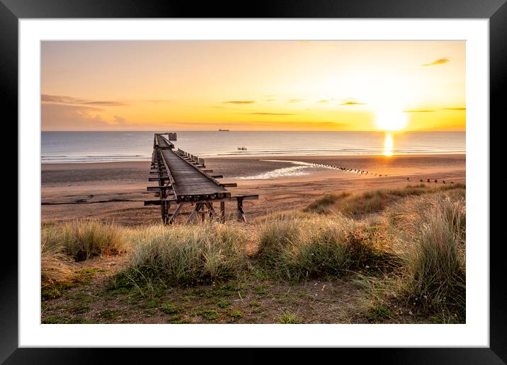 Steetley Pier Sunrise Hartlepool Framed Mounted Print by Steve Smith