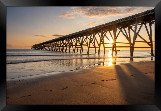 Steetley Pier Sunrise Hartlepool Framed Print by Steve Smith