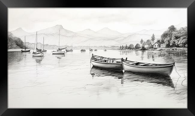 Bowness Drawing Framed Print by Steve Smith