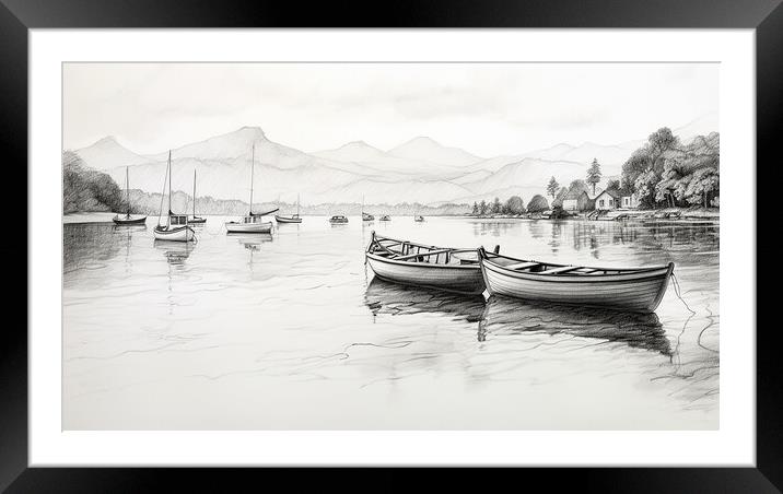 Bowness Drawing Framed Mounted Print by Steve Smith