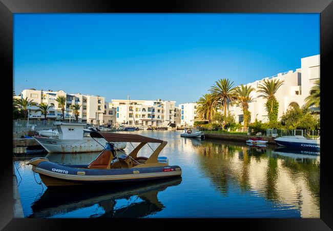 Yasmine Hammamet Canal Framed Print by Steve Smith