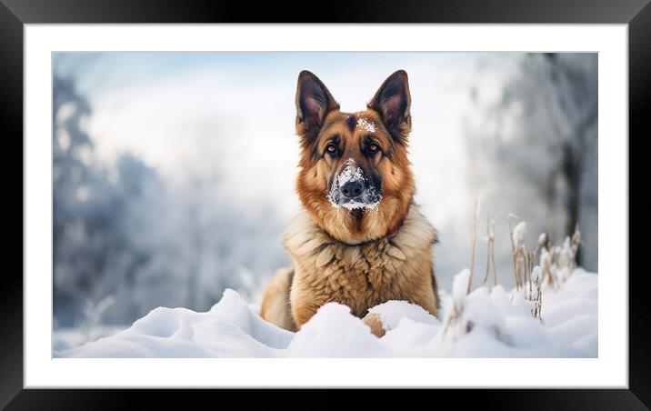 German Shepherd Dog Framed Mounted Print by Steve Smith