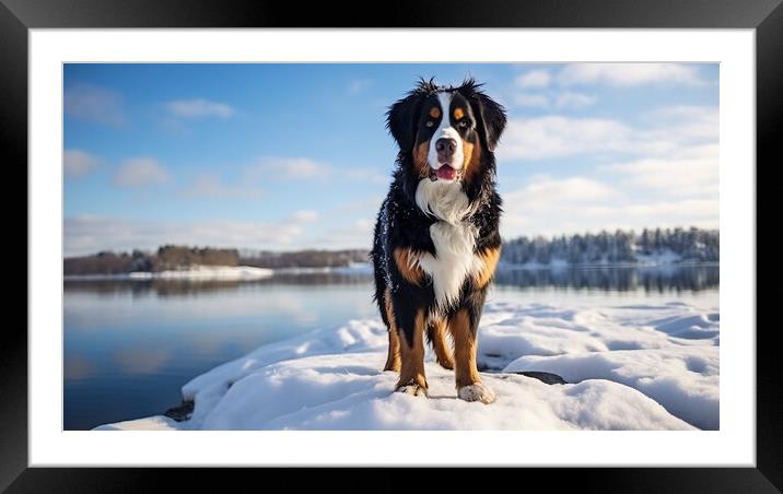 Bernese Mountain Dog Framed Mounted Print by Steve Smith