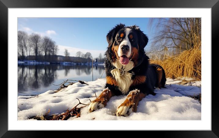 Bernese Mountain Dog Framed Mounted Print by Steve Smith
