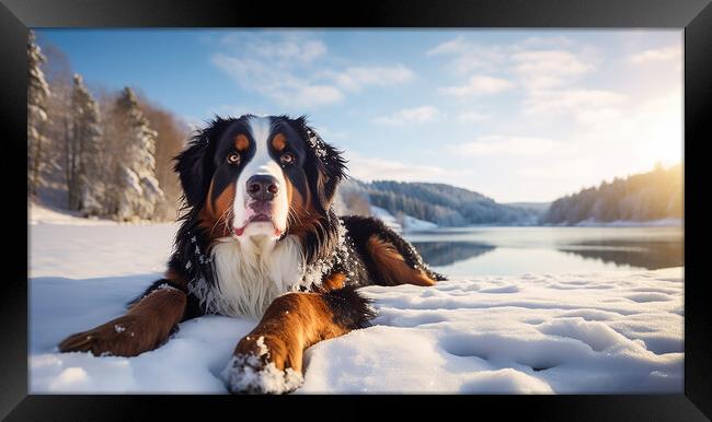 Bernese Mountain Dog Framed Print by Steve Smith