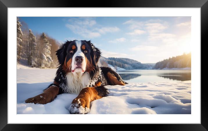 Bernese Mountain Dog Framed Mounted Print by Steve Smith