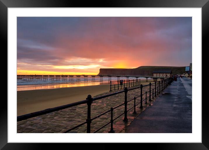 Saltburn by the Sea Sunrise Framed Mounted Print by Steve Smith