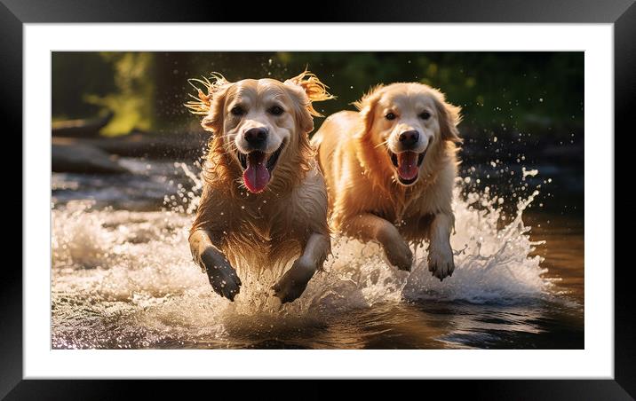 Golden Retrievers Framed Mounted Print by Steve Smith