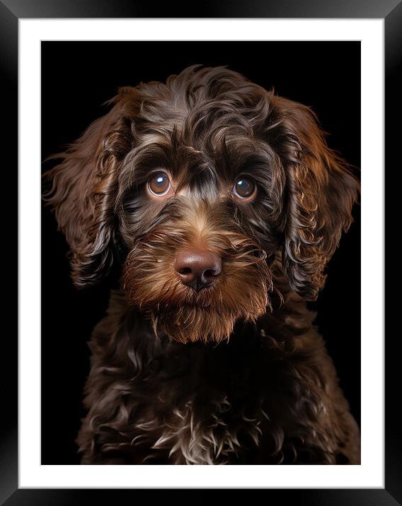 Cockapoo Portrait Framed Mounted Print by Steve Smith